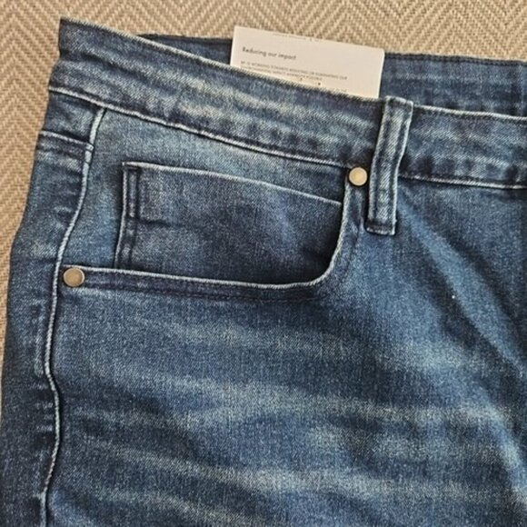 Nordstrom BP. Raw Hem Jeans Ladies Size 18 Dark Wash Button Front New With Tags - Picture 16 of 16